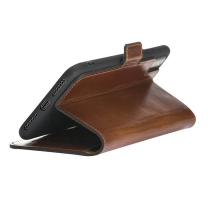 BOULETTA MAGNETISCHE ABNEHMBARE HANDYHÜLLE AUS LEDER MIT RFID-BLOCKER  FÜR IPHONE XS MAX -Rustic Tan mit Effect
