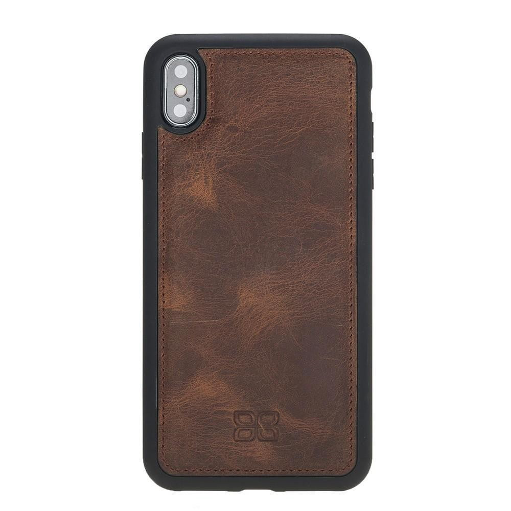 Bouletta Flex Cover Back Leder Case für iPhone XS Max Antic Braun