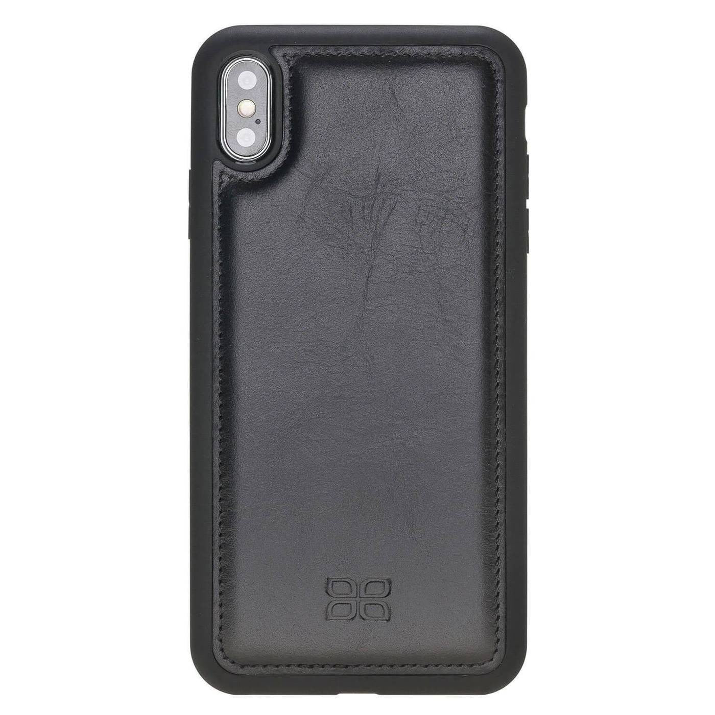 Bouletta Flex Cover Back Leder Case für iPhone XS Max Rustic Black