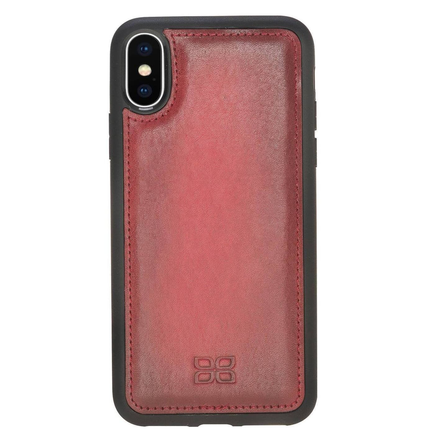 Bouletta Flex Cover Back Leder Case für iPhone XS Max Vegetal Burnished Red