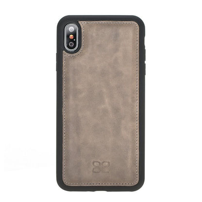 Bouletta Flex Cover Back Leder Case für iPhone XS Max Vegetal Grey