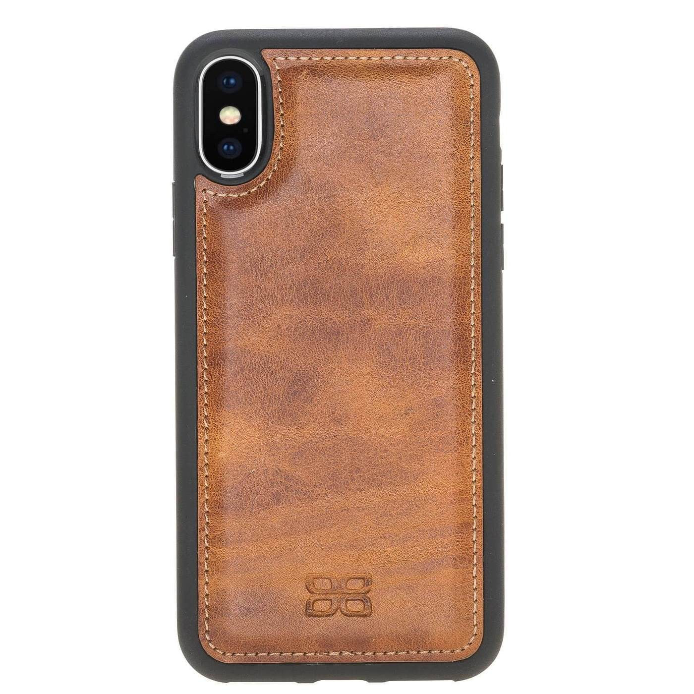Bouletta Flex Cover Back Leder Case für iPhone XS Max Vegetal Tan with Vein