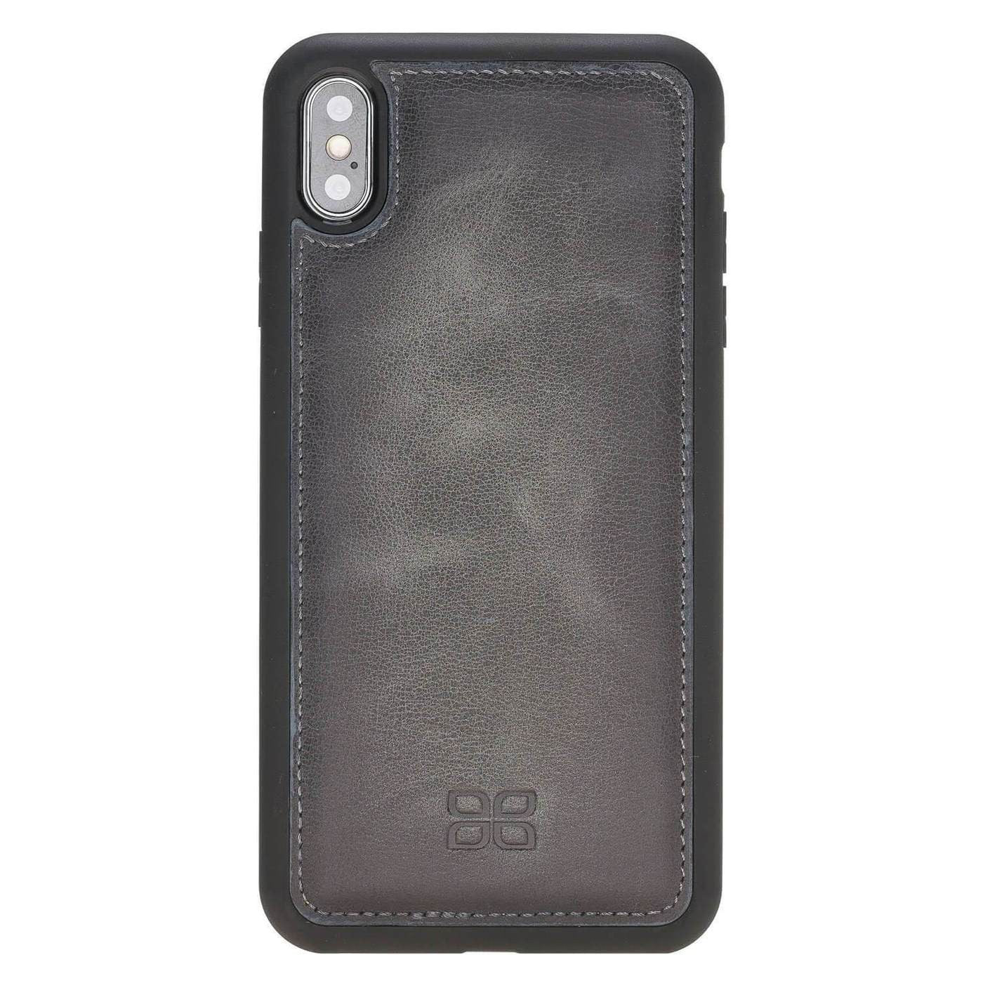 Bouletta Flex Cover Back Leder Case für iPhone XS Max Vessel Burnished Grey