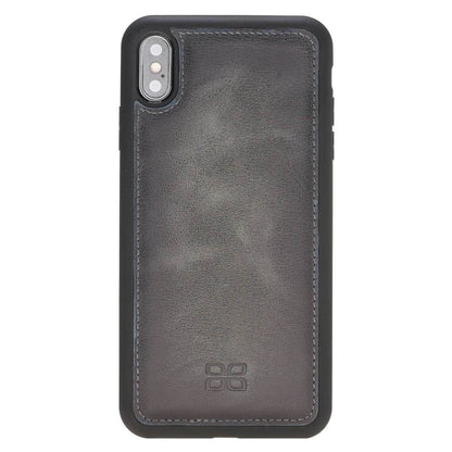 Bouletta Flex Cover Back Leder Case für iPhone XS Max Vessel Burnished Grey
