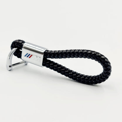 BMW M Power Schlüsselanhänger Leder Schwarz (Auf Wunsch mit Gravur)