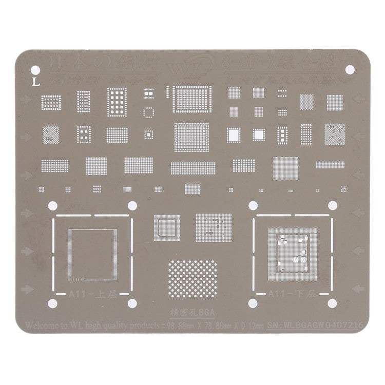 Reparatur von Handy-Nacharbeiten BGA Reballing Stencils für iPhone X / 8 / 8 Plus