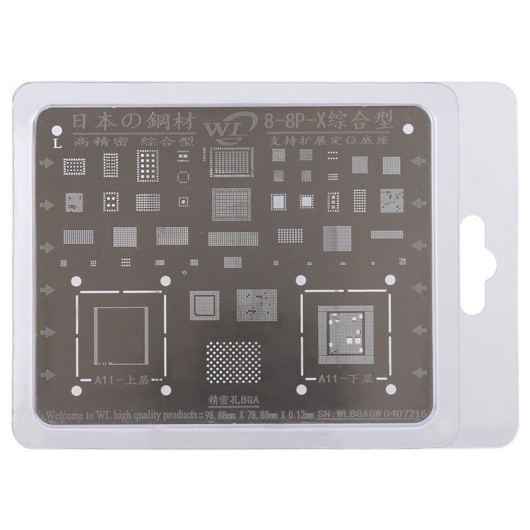Reparatur von Handy-Nacharbeiten BGA Reballing Stencils für iPhone X / 8 / 8 Plus