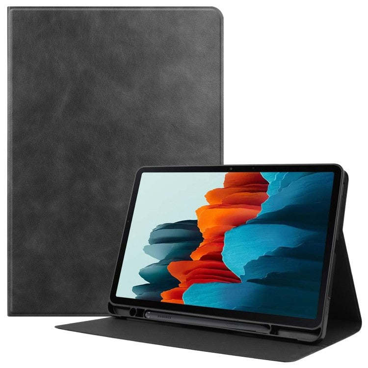 Samsung Galaxy Tab S7 (2020) Horizontal Flip Leder Hülle mit Halter-Schlaf Schwarz