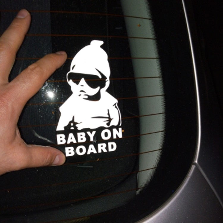 Coole reflektierende Sonnenbrille Kinderautoaufkleber Warnaufkleber (schwarz)