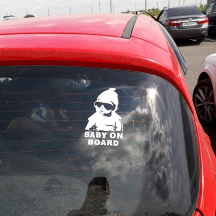 Coole reflektierende Sonnenbrille Kinderautoaufkleber Warnaufkleber (schwarz)