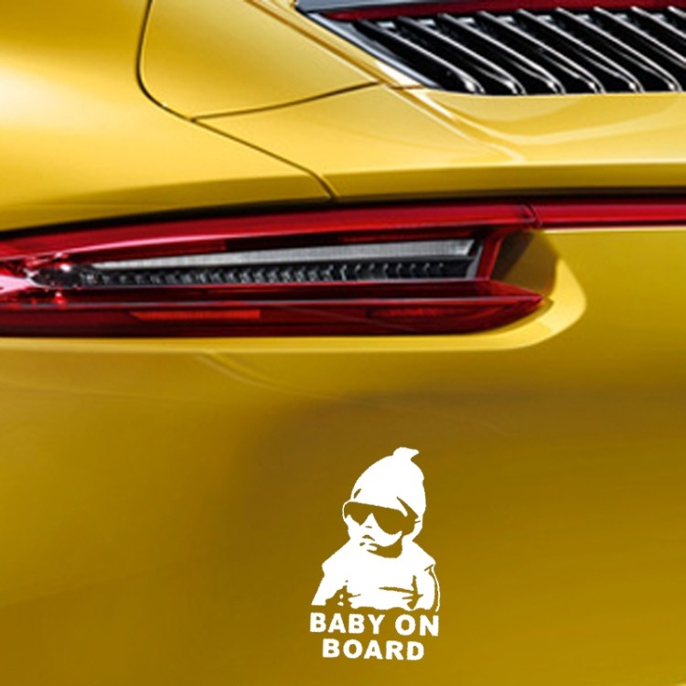 Coole reflektierende Sonnenbrille Kinderautoaufkleber Warnaufkleber (schwarz)