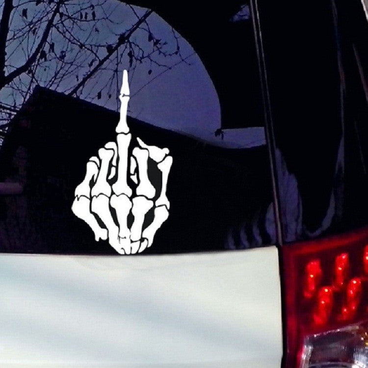 Auto Aufkleber Mittelfinger Verachtung Reflektierende Autokleber Schwarz