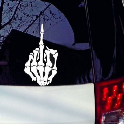 Auto Aufkleber Mittelfinger Verachtung Reflektierende Autokleber Weiss