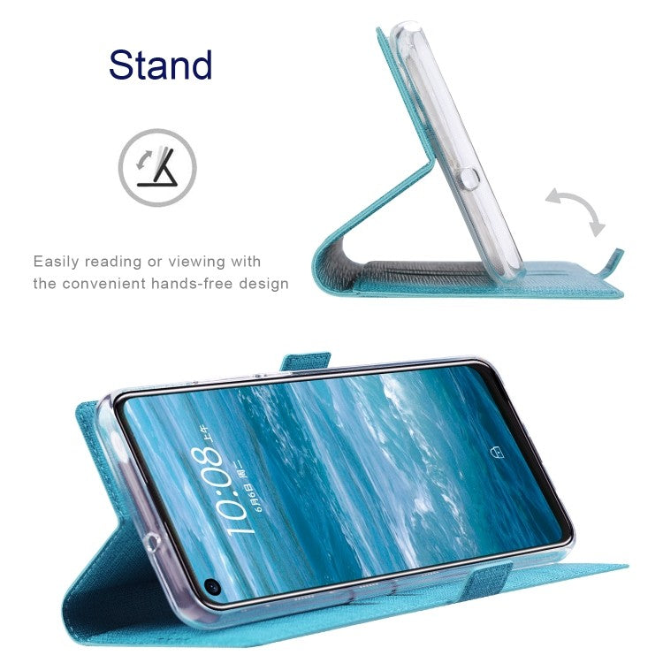 Galaxy S21 Ultra ViLi Stossfeste TPU + PU-Leder-Magnetschnalle Horizontal Flip Case mit Kartenfächern Halter (Blau)