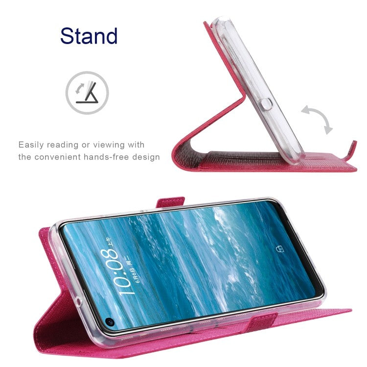 Galaxy S21 Ultra ViLi Stossfeste TPU + PU-Leder-Magnetschnalle Horizontal Flip Case mit Kartenfächern Halter (Rose Rot)