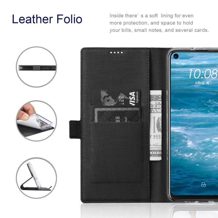 Galaxy S21 Ultra ViLi Stossfeste TPU + PU-Leder-Magnetschnalle Horizontal Flip Case mit Kartenfächern Halter (Schwarz)