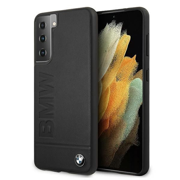 BMW - Logo Imprint - Galaxy S21 - Schwarz - Leder Hard Cover Case Schutzhülle Hülle