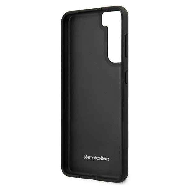 Mercedes-Benz - Perforated Hülle mit Metal Logo - G996F Galaxy S21 Plus- Schwarz - Hard Cover Case - Schutzhülle