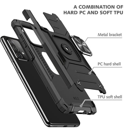 Samsung Galaxy A52 Magnetische Rüstung Stossfest mit Metallringhalter (schwarz)