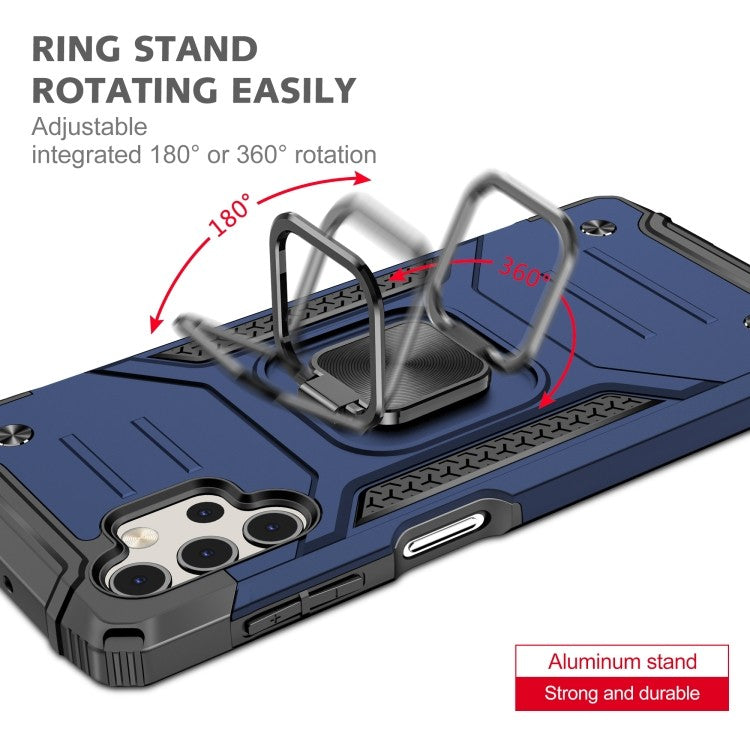 Samsung Galaxy A52 Magnetische Rüstung Stossfest mit Metallringhalter (blau)