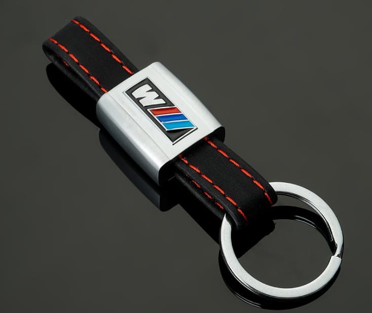 M Power Schlüsselanhänger Schwarz Leder  (Auf Wunsch mit Gravur)