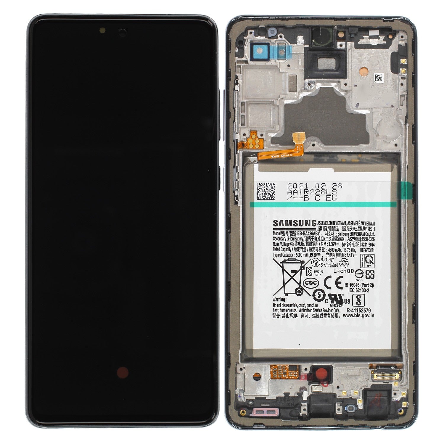Samsung Galaxy A72 A725F LCD Display, Schwarz 