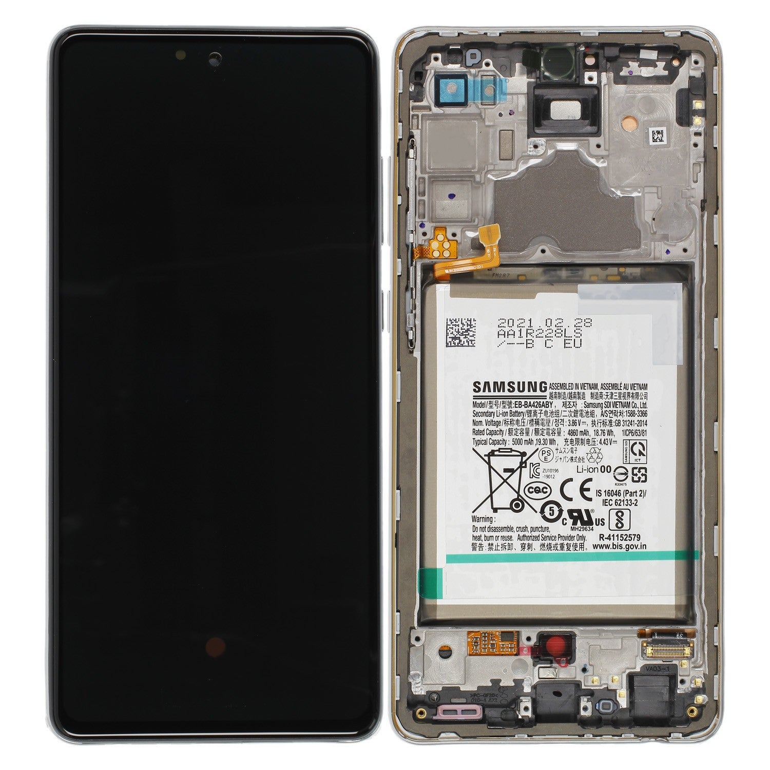 Samsung Galaxy A72 A725F LCD Display, Weiss