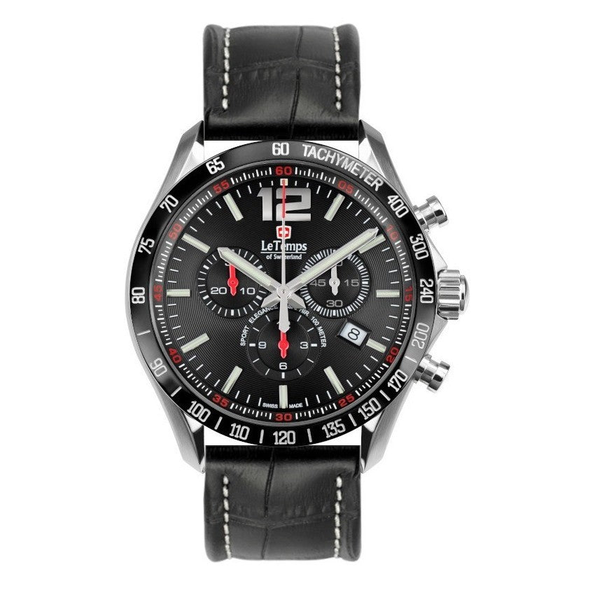 Le Temps of Switzerland "Sport Elegance", Chronograph, Metalarmband - Ø 43 mm LT1041.17BS01