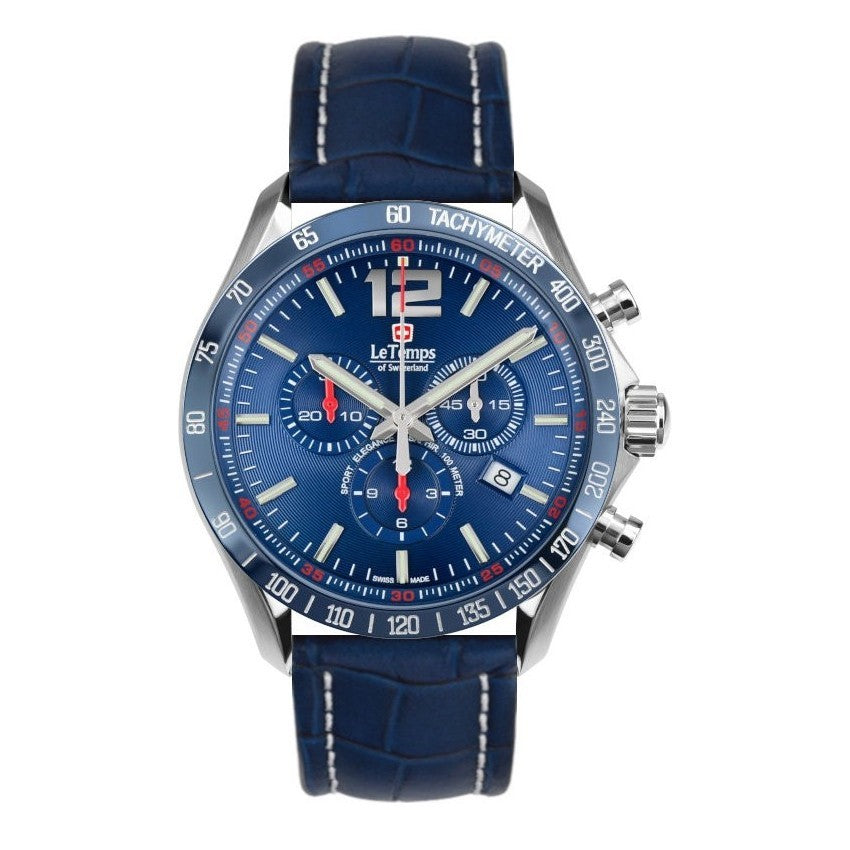 Le Temps of Switzerland "Sport Elegance", Chronograph, Metalarmband - Ø 43 mm LT1041.18BS01