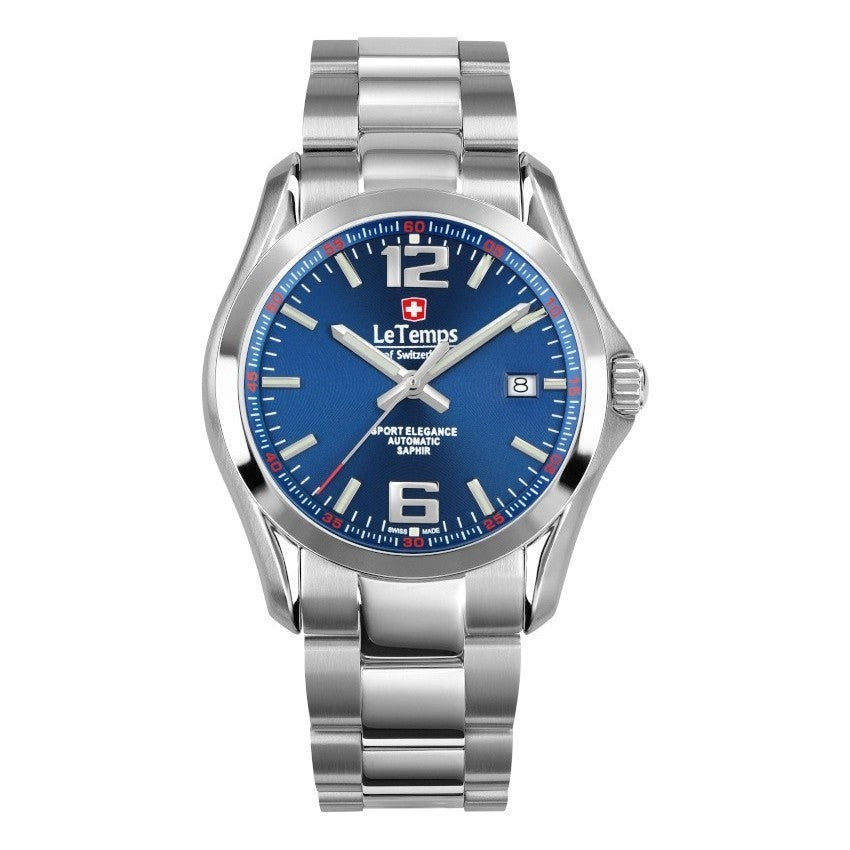 Le Temps of Switzerland "Sport Elegance Otomatik" (Metalarmband) - Ø 40,5 mm LT1080.09BS01