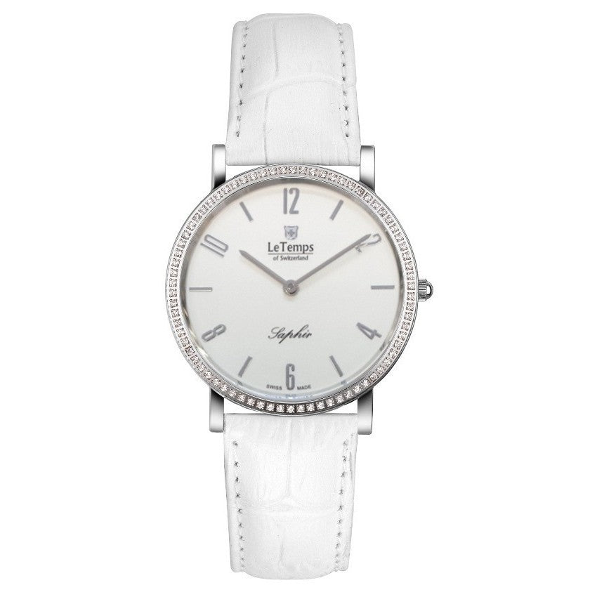 Le Temps Damenuhr, Swarovski-Kristalle, slim (arab.) Ø 34 mm LT1086.01BL04