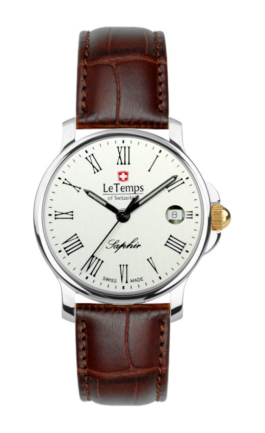 Le Temps of Switzerland Herrenuhren "ZAFIRA MEDIUM"  Ø 35 mm LT1055.41BL62