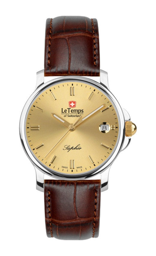 Le Temps of Switzerland Herrenuhren "ZAFIRA MEDIUM"  Ø 35 mm LT1055.46BL62