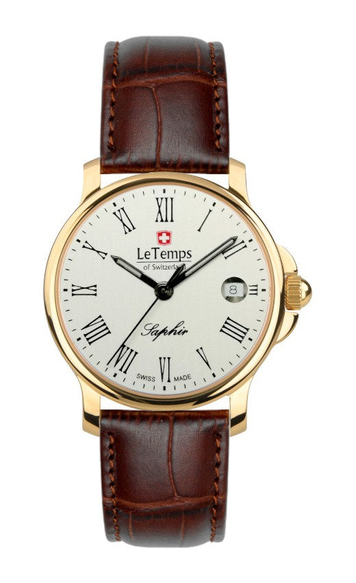  Le Temps of Switzerland Herrenuhren "ZAFIRA MEDIUM"  Ø 35 mm LT1055.52BL62