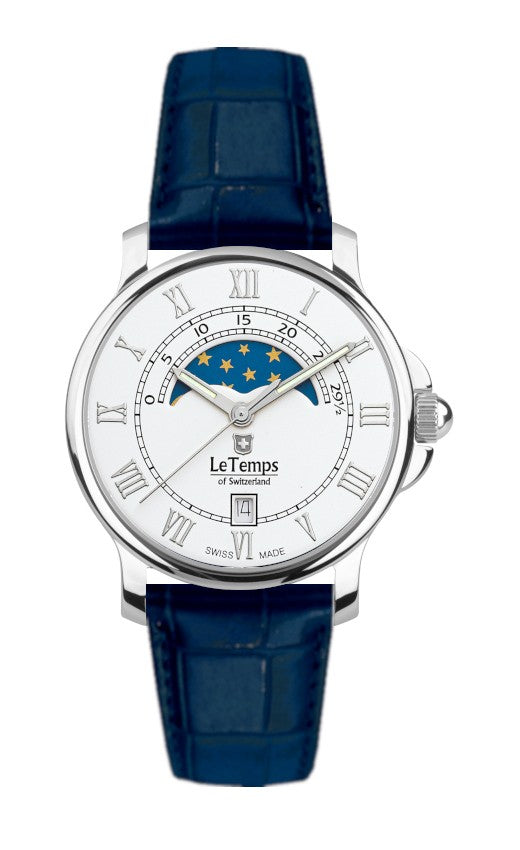 Le Temps of Switzerland Herrenuhren "ZAFIRA MEDIUM"  Ø 35 mm LT1055.56BL64