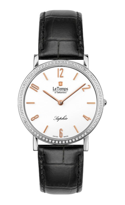 Le Temps Damenuhr "ZAFIRA SLIM SWAROVSKI"  Ø 34 mm LT1086.41BL01
