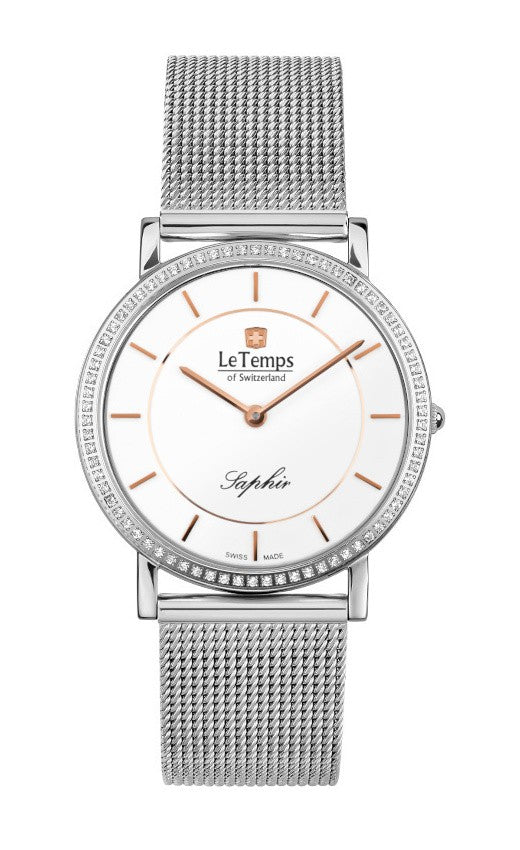 Le Temps Damenuhr "ZAFIRA SLIM SWAROVSKI" Ø 34 mm LT1086.43BS01