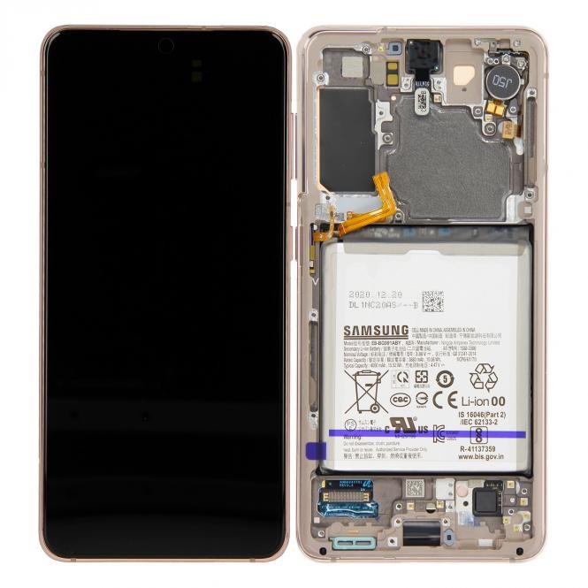 Samsung Galaxy S21 G991B/DS LCD Display inkl. Akku Phantom Violett Serviceware