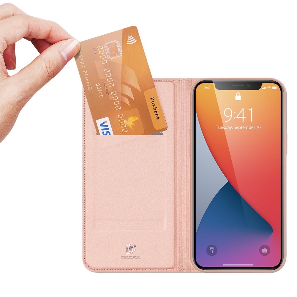 DUX DUCIS Skin Pro Holsterhülle Elegantes Etui für iPhone 12 mini pink