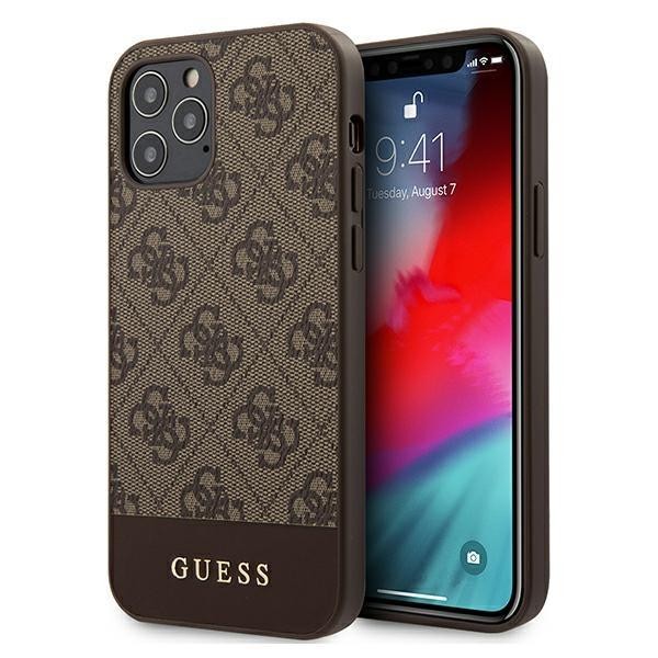 Guess iPhone 12 Pro Max 6.7  Hardcase 4G Stripe Collection braun