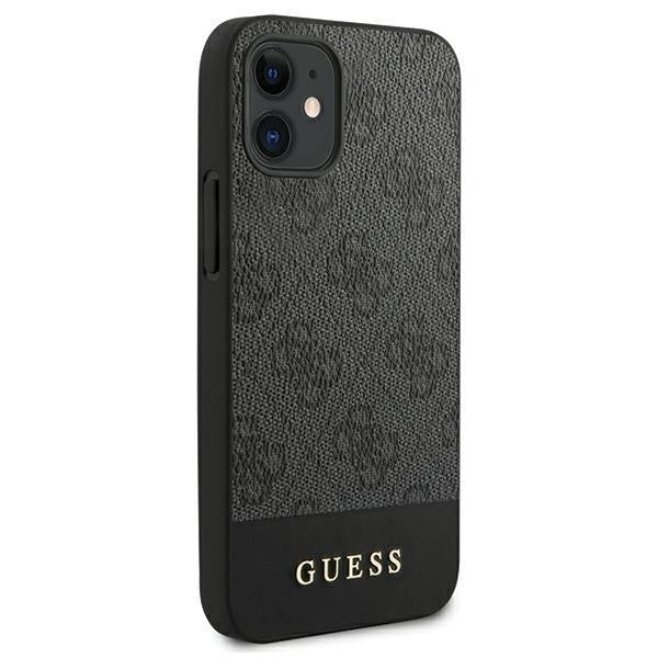 Guess iPhone 12 mini 5,4" Hardcase 4G Stripe Collection braun