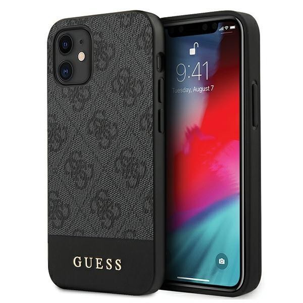 Guess iPhone 12 mini 5,4" Hardcase 4G Stripe Collection braun