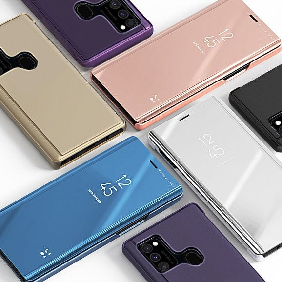 Clear View Case Cover für Samsung Galaxy A12 / Galaxy M12 schwarz