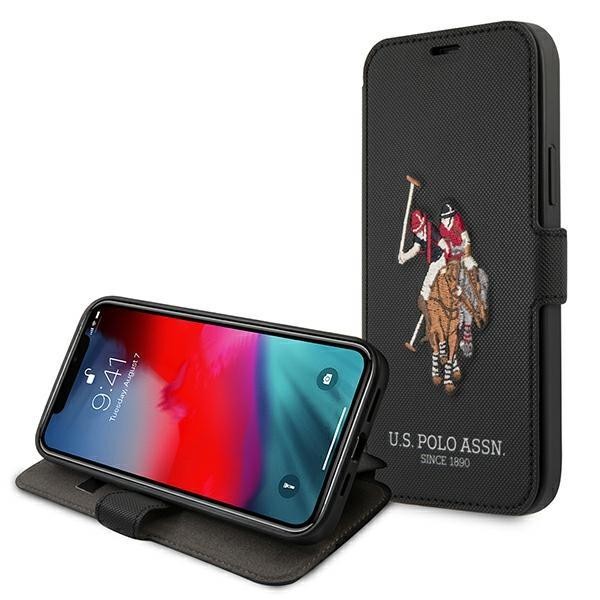 US Polo iPhone 12/12 Pro 6.1"  Buch Polo Embroidery Collection Handyhülle schwarz