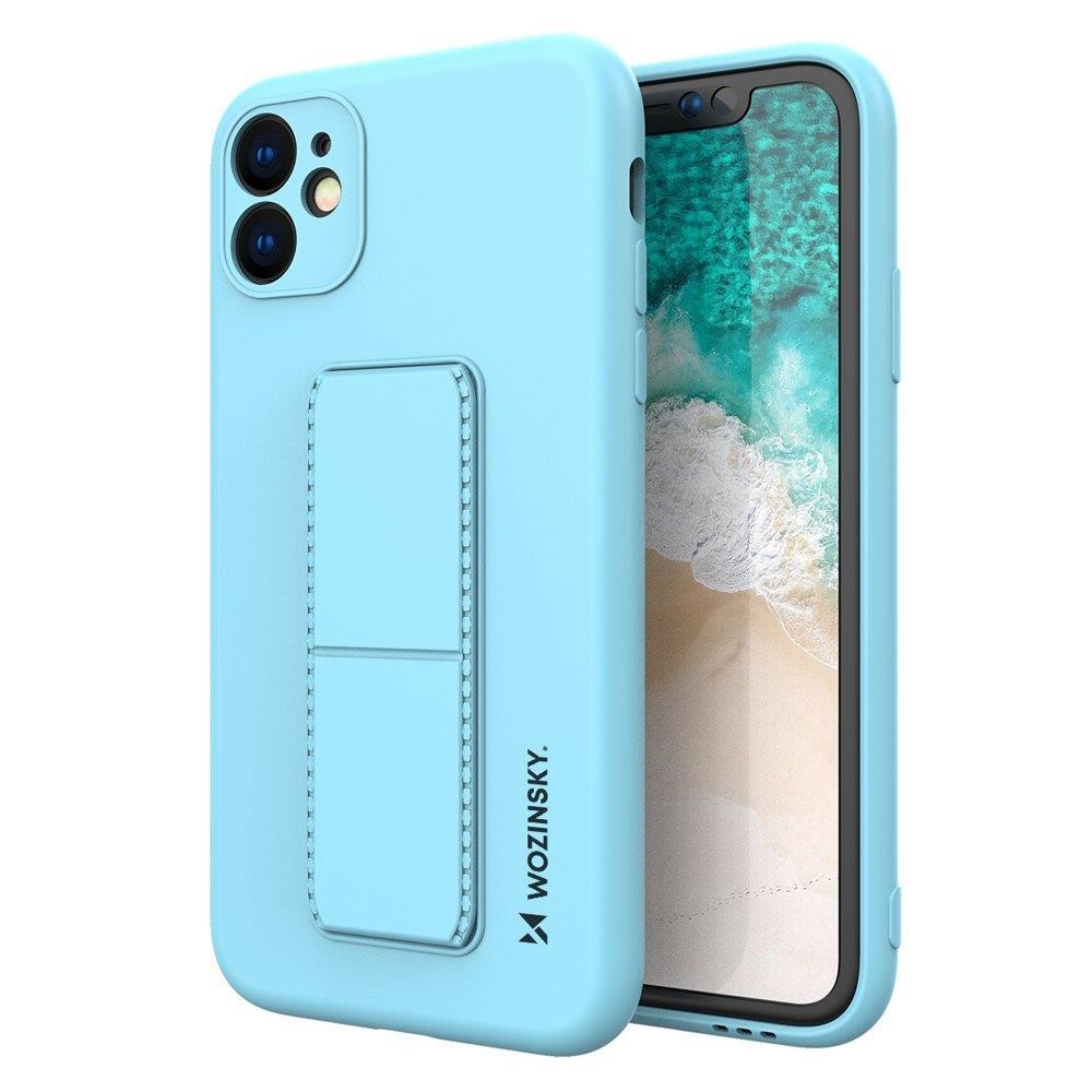 Wozinsky Kickstand Case Flexible Silikon Stand Cover iPhone 12 Pro Max Hellblau