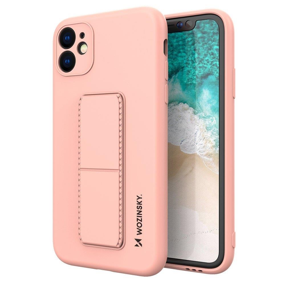 Wozinsky Kickstand Case Flexible Silikon Stand Cover iPhone 12 Pro Max Pink