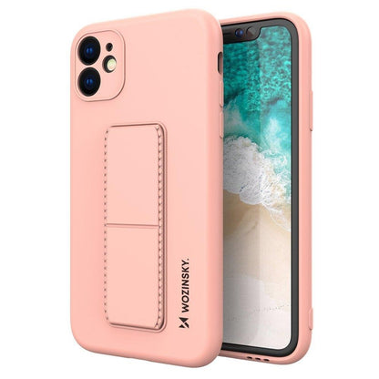 Wozinsky Kickstand Case Flexible Silikon Stand Cover iPhone 12 Pro Max Pink