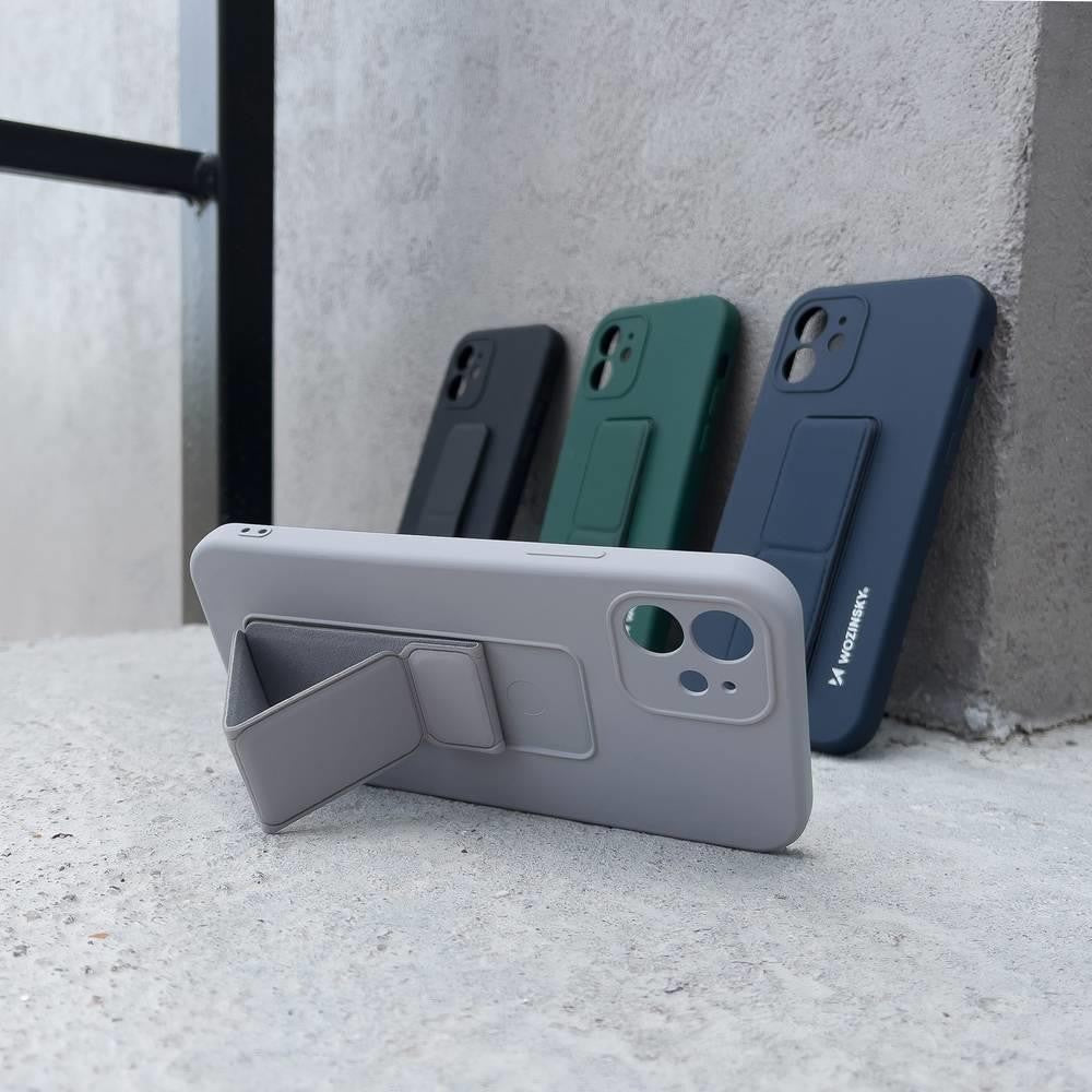 Wozinsky Ständer Hülle Flexible Silikon Stand Hülle Samsung Galaxy A42 5G Schwarz