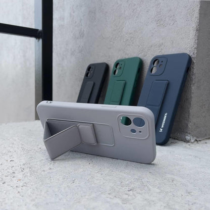 Wozinsky Ständer Hülle Flexible Silikon Stand Hülle Samsung Galaxy A42 5G Schwarz