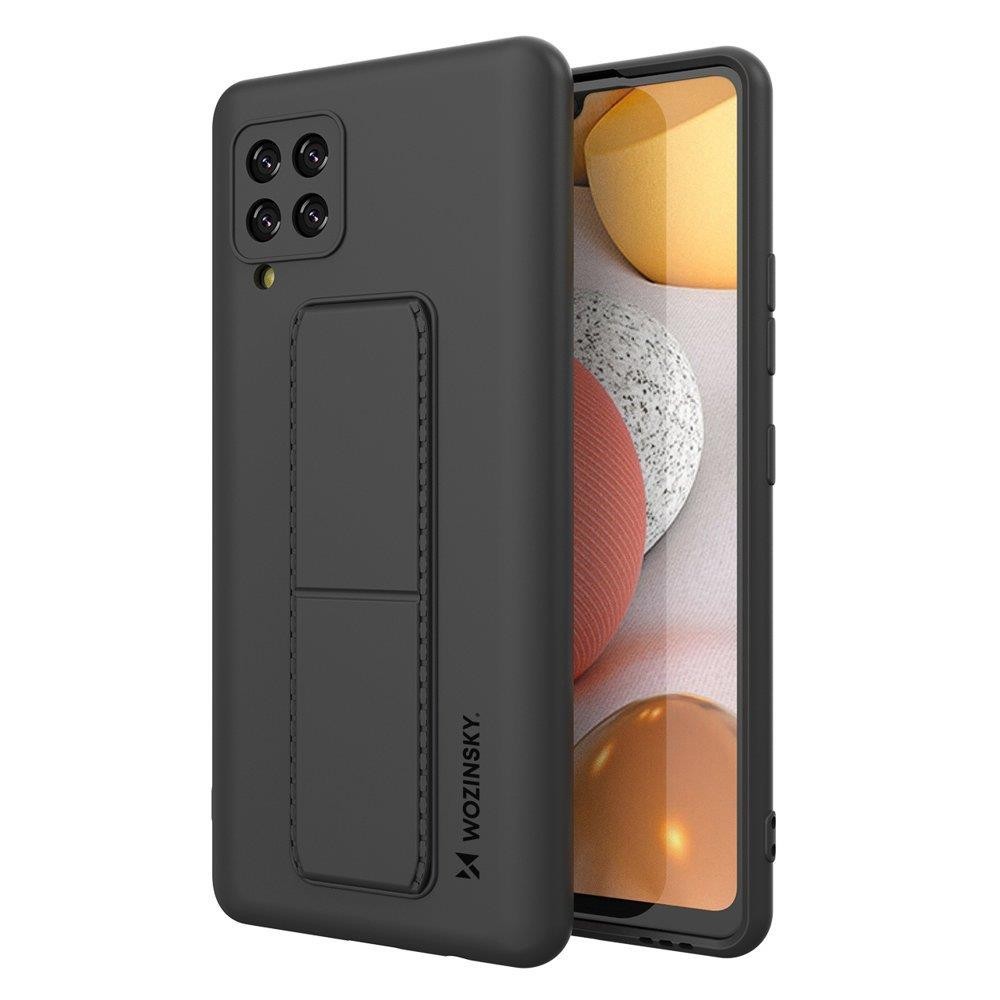 Wozinsky Ständer Hülle Flexible Silikon Stand Hülle Samsung Galaxy A42 5G Schwarz